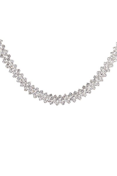 OEM Silver Choker Necklace with Rhinestones