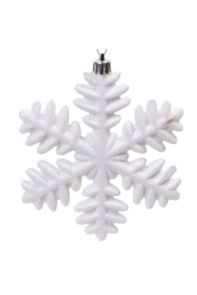 OEM Set Ornamente de Craciun Fulgi Albi Glitter 13cm - 4buc