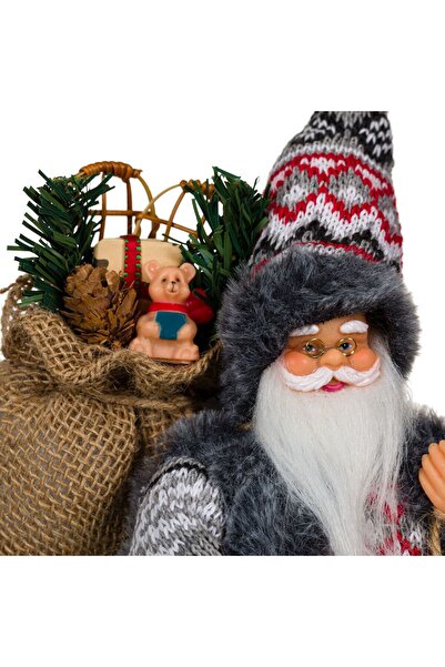 OEM Santa Claus Hanging Decorative Figurine with String & Gift Bag 25cm