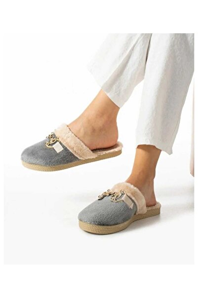 Rose Moon Buckle Women's Winter Casual Home Slippers