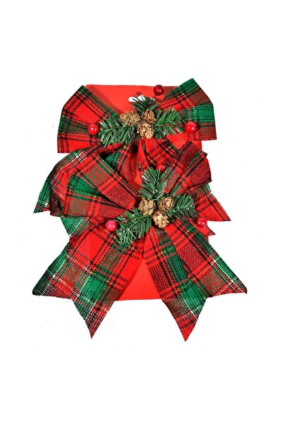 OEM Fundite Decorative de Craciun Rosii Verzi cu Carouri Conuri Berries 18cm ...