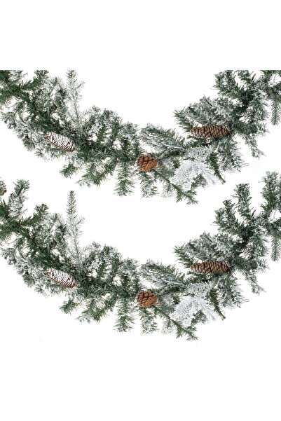 OEM Ghirlanda Decorativa de Craciun Verde Ninsa cu 225 de Ramuri 2,7m x 20cm