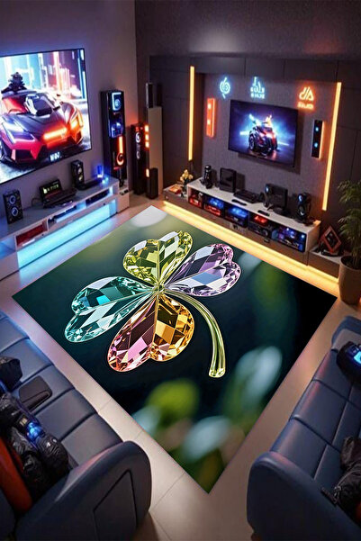 Reyhani ELMAS YONCA Desenli Kaymaz Taban Makinede Yıkanabilir Gaming Oyuncu G...