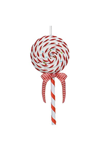 OEM Ornament Brad de Craciun Acadea din Spuma Rosie Alba 19 centimetri