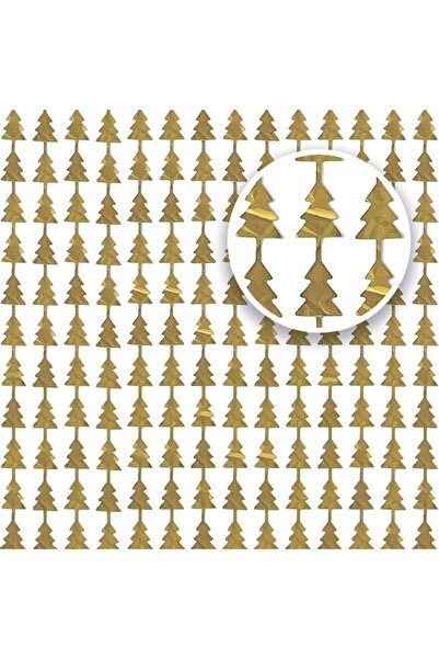 OEM Perdea Decorativa de Petrecere de Craciun Brazi din Folie Aurie 100x200cm