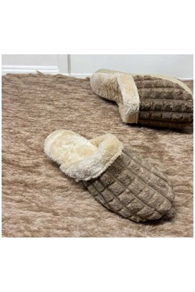 Rose Γυναικείες χειμερινές παντόφλες για το σπίτι με απλή ραφή