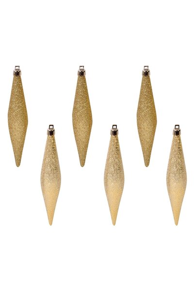 OEM Set Ornamente de Craciun Turturi Aurii Glitter Mat 16cm - 6buc