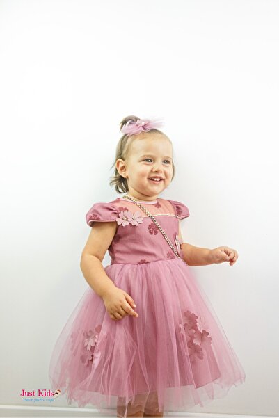 Acabella Rochiță de zână cu flori, roz, 1-3 ani