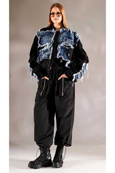 shE tekstil Μπουφάν με λεπτομερή σχεδίαση τζιν ιταλικού στυλ