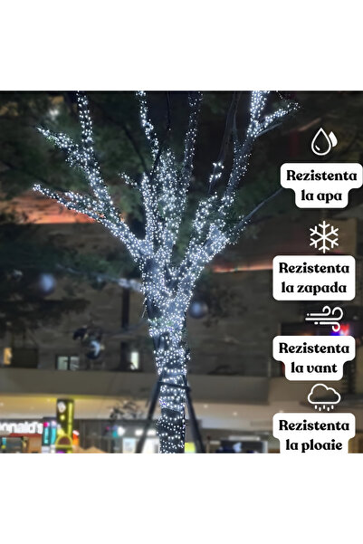 GARDEON Lumini solare de Crăciun 60m, 600 LED-uri, alb rece, 8 moduri, IP65, 1200mAh, telecomandă