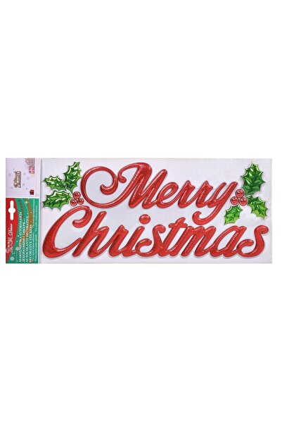 OEM Autocolant Decorativ de Craciun "Merry Christmas" & Vasc 38.5x16cm