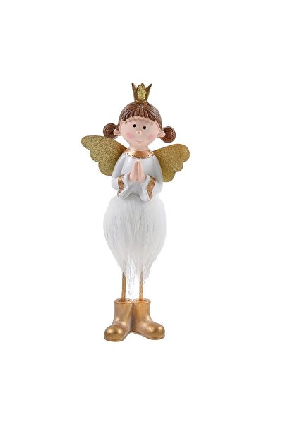 OEM Decoratiune de Craciun Ingeras Fetita cu Blana Alba Cronita Aripi Glitter...