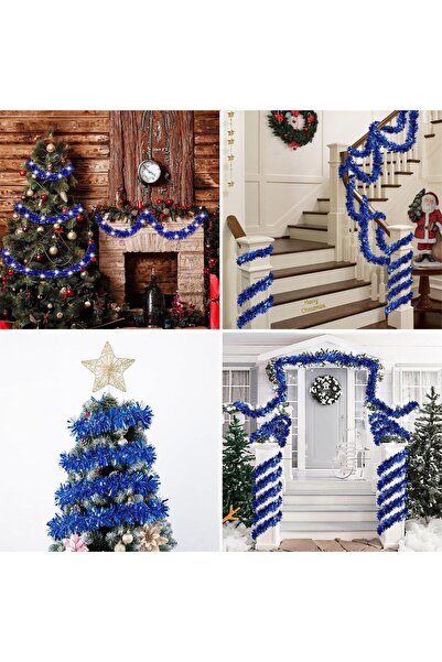 OEM Christmas Tinsel with Blue Green Iridescent 2m x 12cm