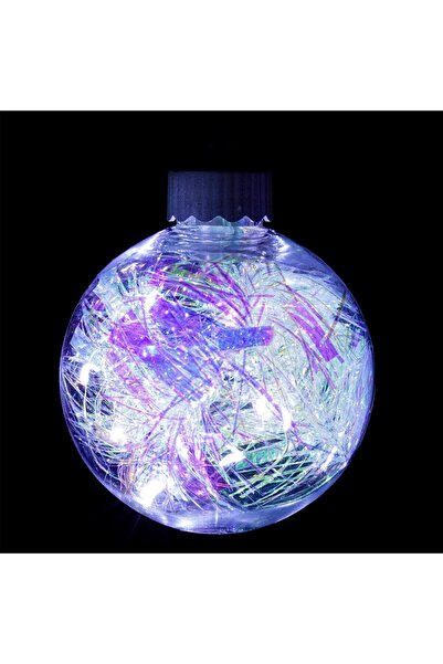 OEM Transparent Tinsel Iridescent Christmas Ball with LED Ø9cm