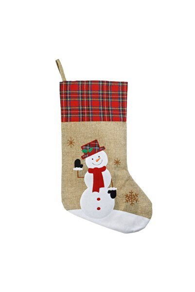 OEM Cizmulita Decroativa de Craciun Bej Rosie Carouri Om de Zapada 43cm