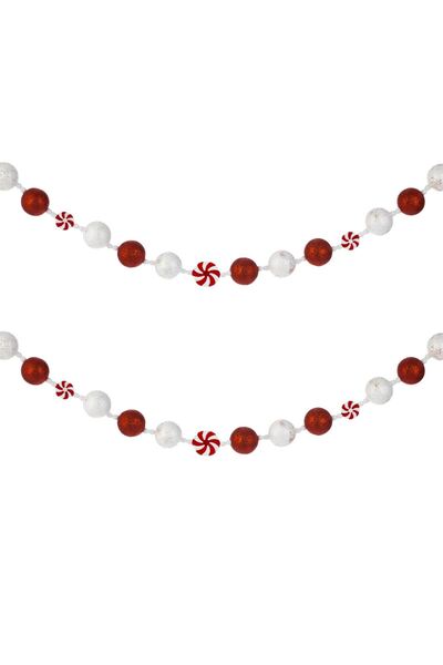 OEM Χριστουγεννιάτικη Διακοσμητική Γιρλάντα με Κόκκινες και Λευκές Μπάλες από...