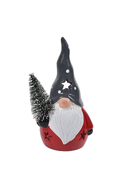 OEM Felinar Ceramic de Craciun Figurina Gnome cu Brad pentru Lumanare Pastila...