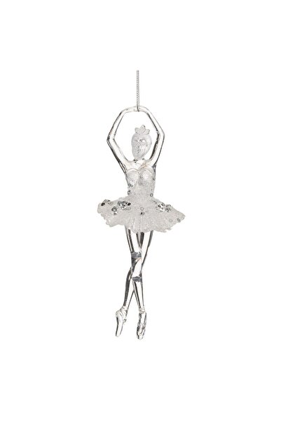 OEM Ornament Brad de Craciun Balerina Transparenta Glitter 17cm