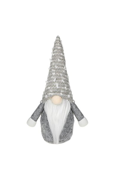 OEM Christmas Gnome Decorative Figurine Gray White Red Knitted Hat 28cm