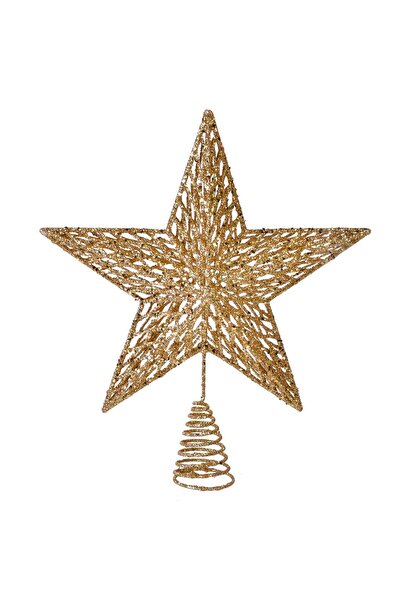 OEM Varf pentru Brad Stea 3D Aurie Model Glitter 33cm