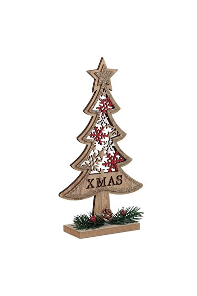 OEM Christmas Decoration Made of Fir Wood with Glitter Flakes Beige Champagne...