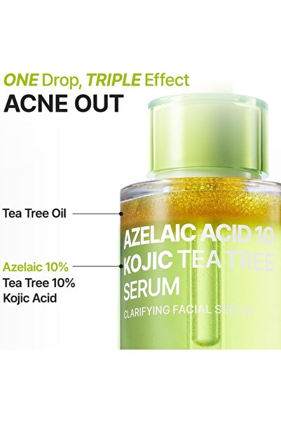 Purito Azelaic Acid 10% + Kojic & Tea Tree Serum, 30 ml – Triple Active for Breakouts & Marks