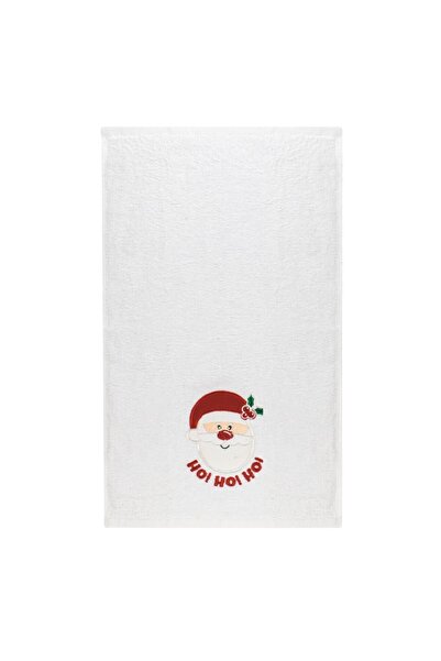 OEM White Cotton Hand Towel with Embroidered Santa Claus 50x30cm