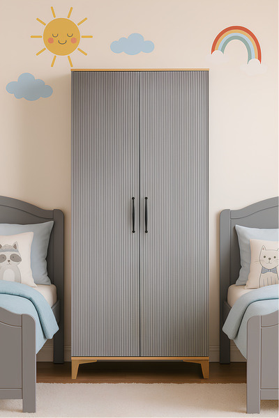 arionkids Ege 2 Kapaklı Çekmeceli MDF Dolap | REHAU Kaplama Kapaklar | Ağaç A...