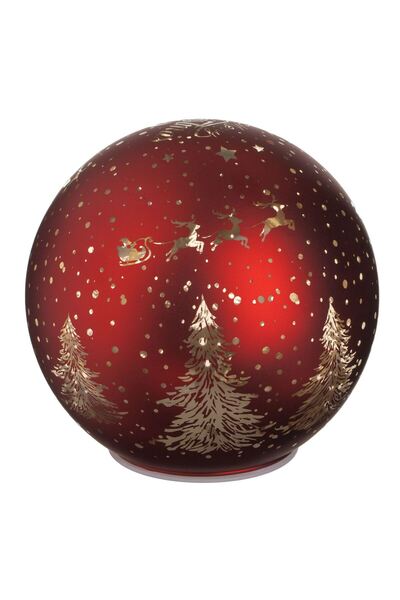 OEM Glob Decorativ de Craciun din Sticla Rosei cu Lumina LED 12cm