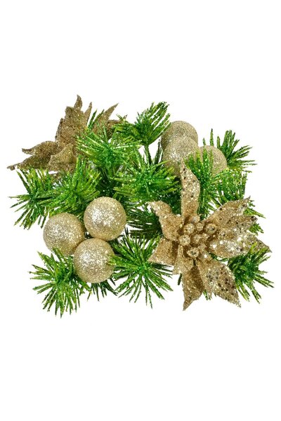 OEM Διακοσμητικό Χριστουγεννιάτικο Δαχτυλίδι Κεριού Μπεζ 15 εκατοστά