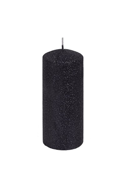 OEM Lumanare Decorativa de Craciun Neagra cu Glitter Ø6x15cm