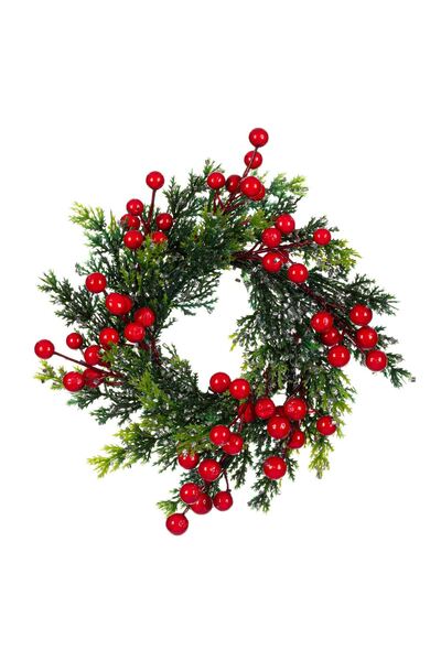 OEM Christmas Decorative Ring for Green Candle Fir Berries 21cm