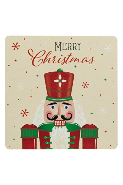 OEM Square Christmas Glass Holder Made of MDF Nutcracker 11x11cm