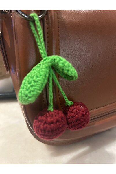 Bloom Hediye Cherry Bag Charm Knit Keychain