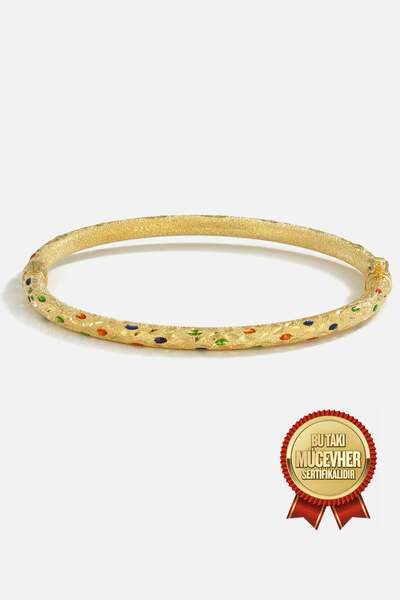 MEKS JEWELS Mikron Altın Kaplama Gümüş Hint Kelepçe