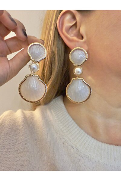 Snartun Shell Earrings with Gold and Pearl Detail – Elegant Women's Jewelry | Special Boxed