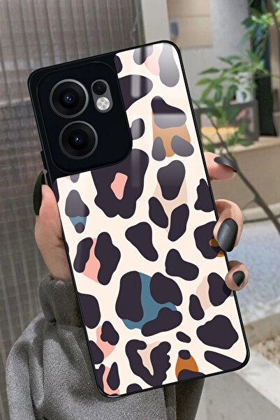 OPPO Reno 13F Uyumlu Karışık Renkli Leopar Tasarımlı Glossy Premium Kılıf