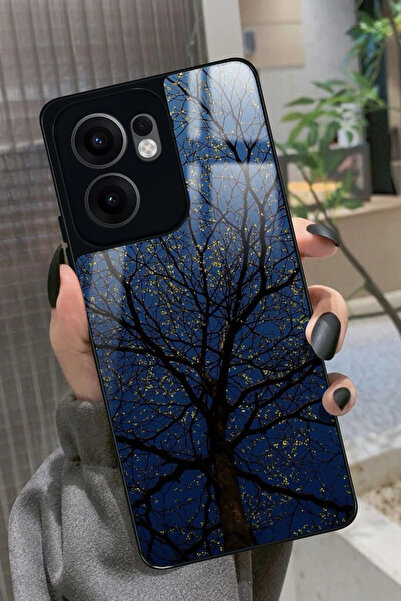 OPPO Reno 13F Uyumlu Van Gogh Mavi Ağaç Tablo Tasarımlı Glossy Premium Kılıf
