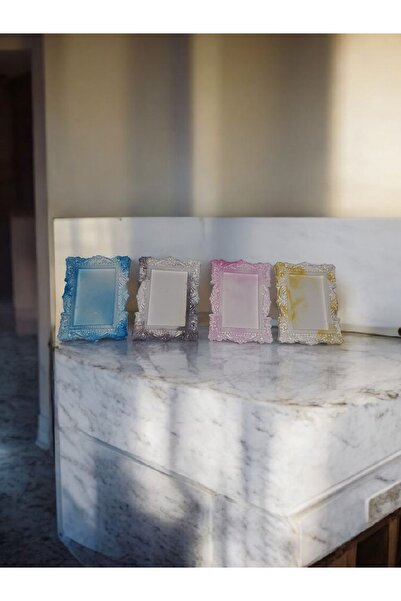 H.RoseButik Sarı Pembe Siyah Mavi Beyaz Üstüne İşlenmiş 4 Adet Renkli Magnet ...