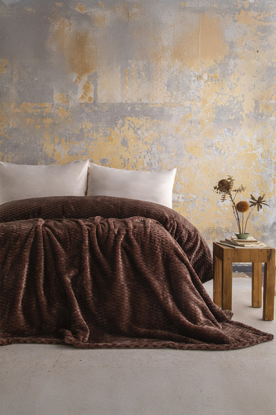 Apricitas HOME Trusty Coffee Двойно жакардово одеяло с мотиви - 200*220 cm