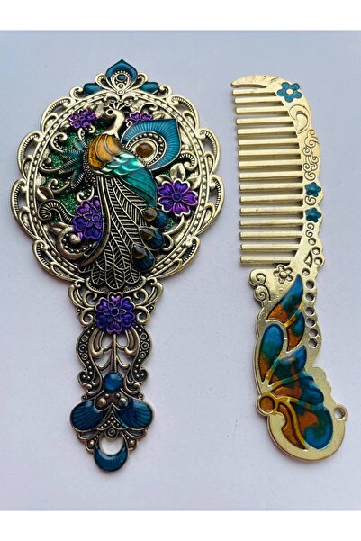 GALATA GIFT Mirror Comb Set, Metal-Boxed-Gift Set, 13cm Mirrored Hair Brush