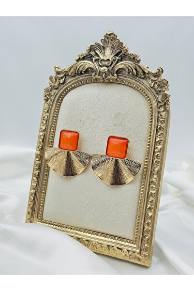 Snartun Gold Orange Half Sun Earrings – Energetic and Elegant Women's Jewelry | Special Boxed