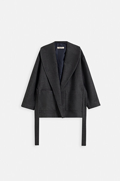 TEREZIE PAMUK KARIŞIMLI OVERSIZE KISA KABAN