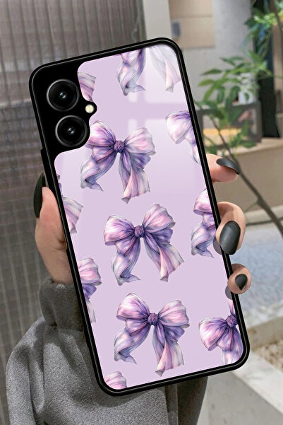 omix X5 Uyumlu Mor Kurdele Tasarımlı Parlak Premium Kılıf