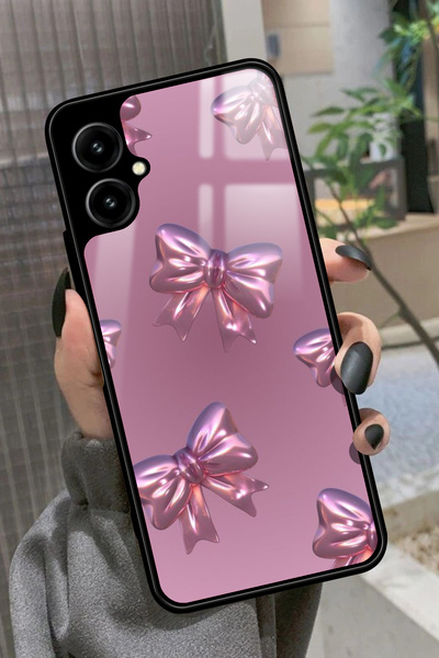 omix X3 Uyumlu Pembe Kurdele Tasarımlı Glossy Premium Kılıf