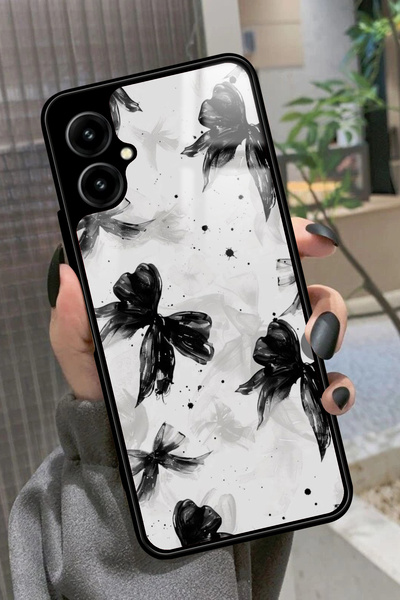 omix X3 Uyumlu Siyah Kurdele Tasarımlı Glossy Premium Kılıf