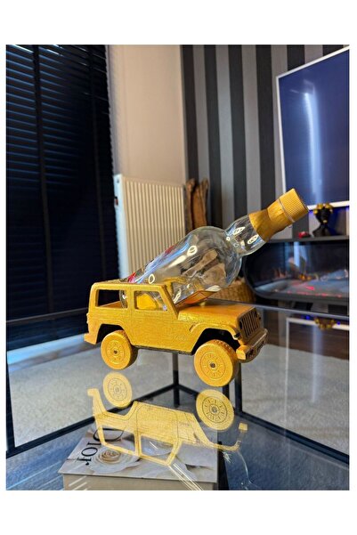 İncomparable Home Jeep Figürlü Şişe Standı – El Boyaması Dekoratif Araç Temal...