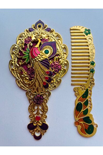 GALATA GIFT Σετ χτένας καθρέφτη, Σετ δώρου με μεταλλικό κουτί, βούρτσα μαλλιών με καθρέφτη 13 εκ.