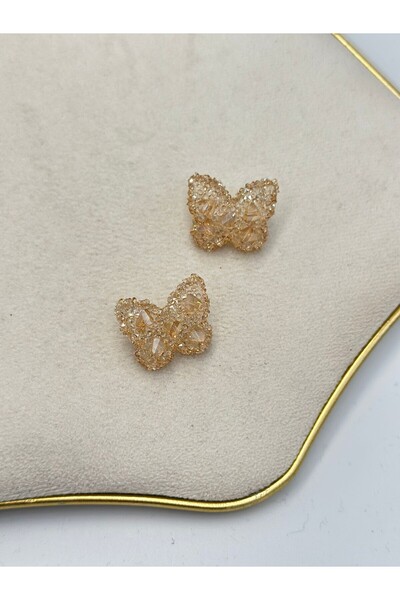 MyladyAccessoriess Butterfly Earrings (Brass Plated) Pink