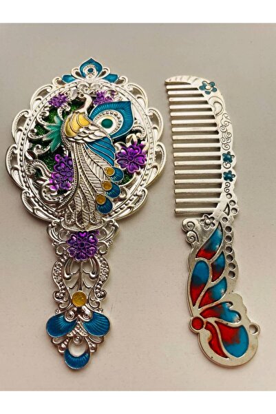 GALATA GIFT Mirror Comb Set, Metal-Boxed-Gift Set, 13cm Mirrored Hair Brush